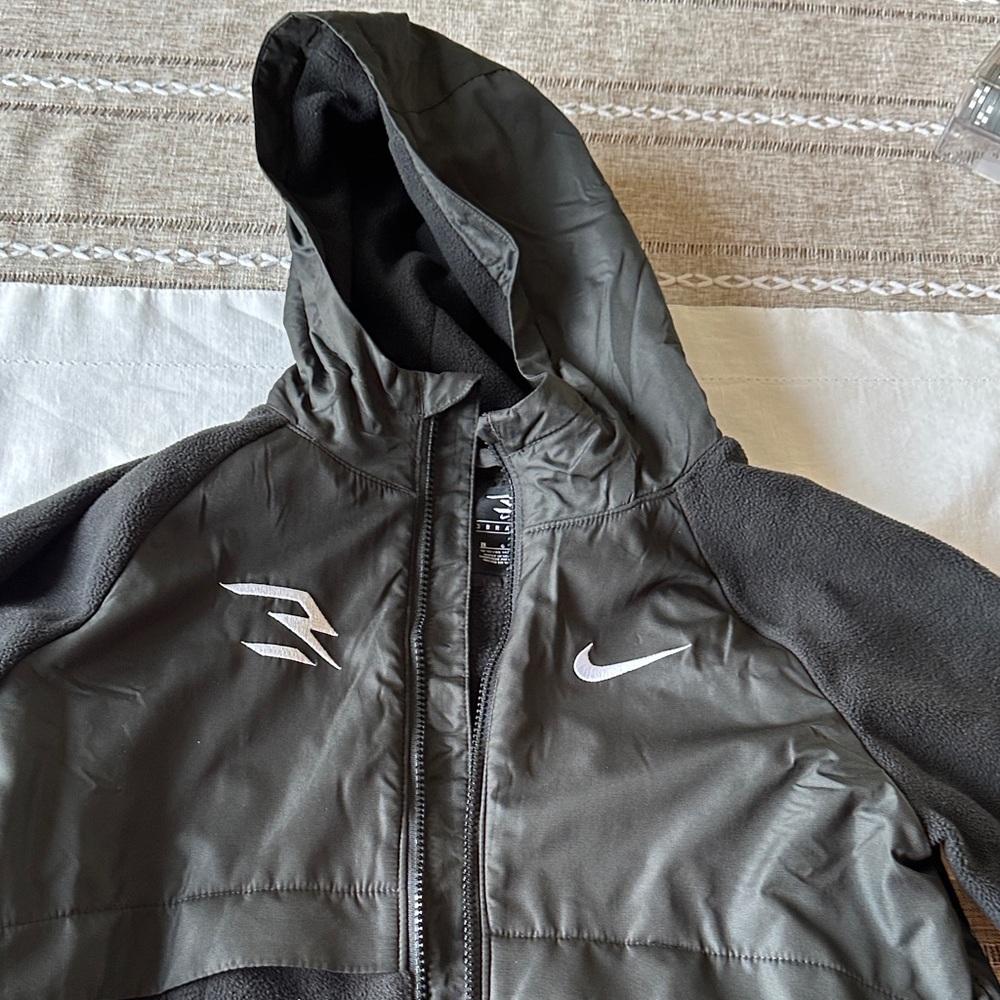 Nike Kids Charcoal and Black Hooded Raincoat